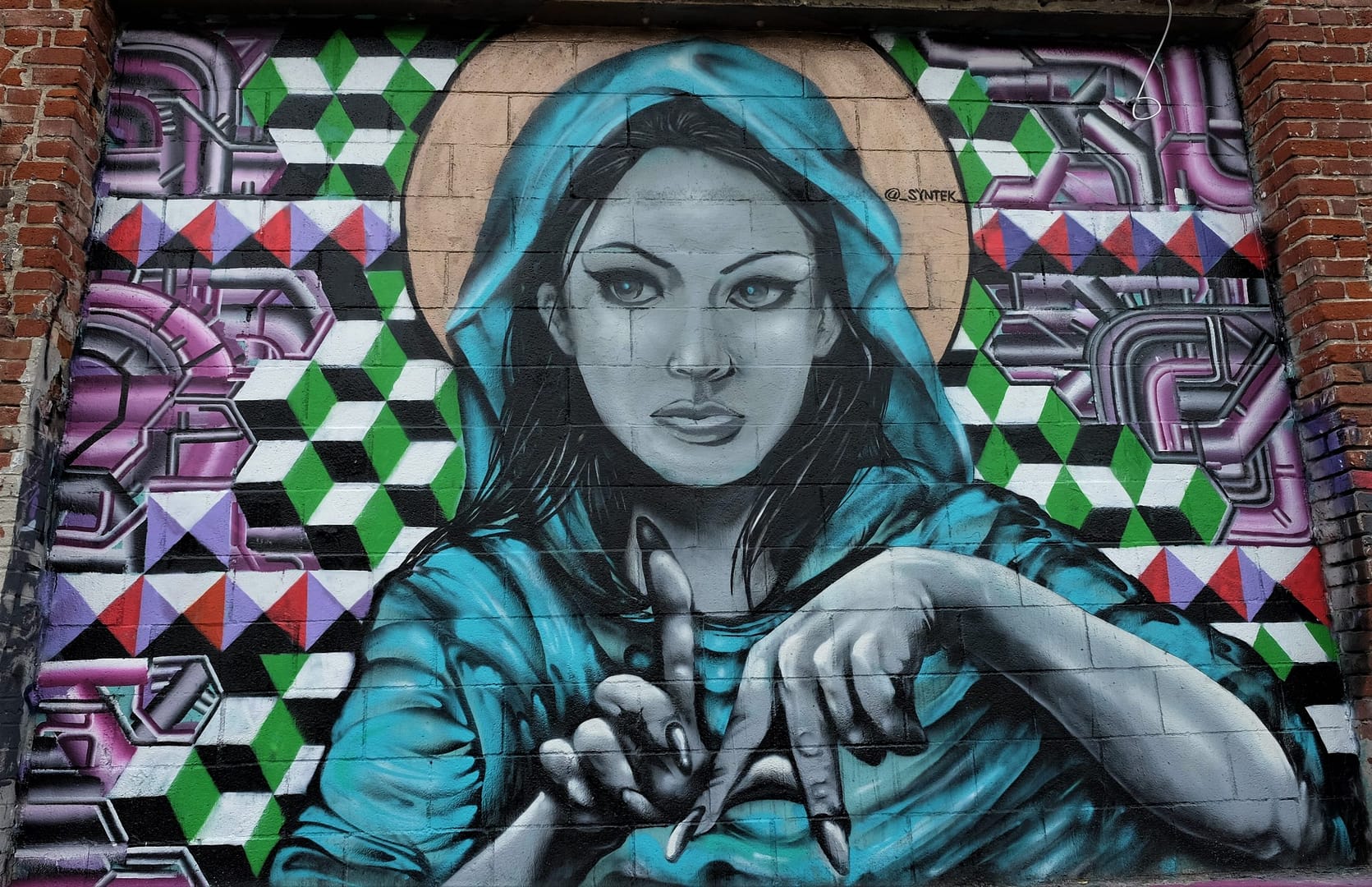 Vrouwen gezicht grafitti